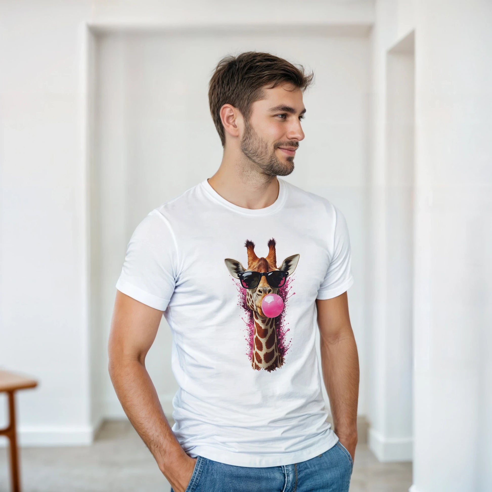 Giraffe Bubblegum T-Shirt (Heavyweight Unisex)