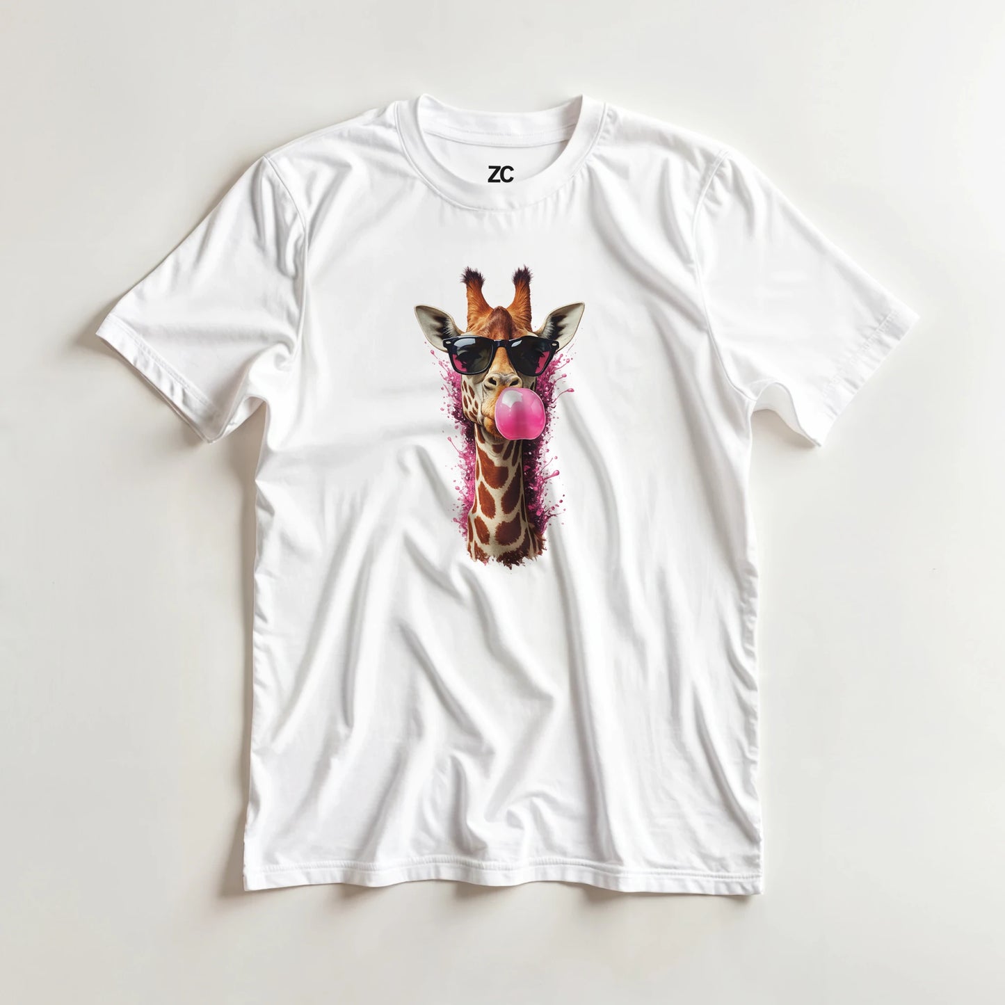 Giraffe Bubblegum T-Shirt (Heavyweight Unisex)