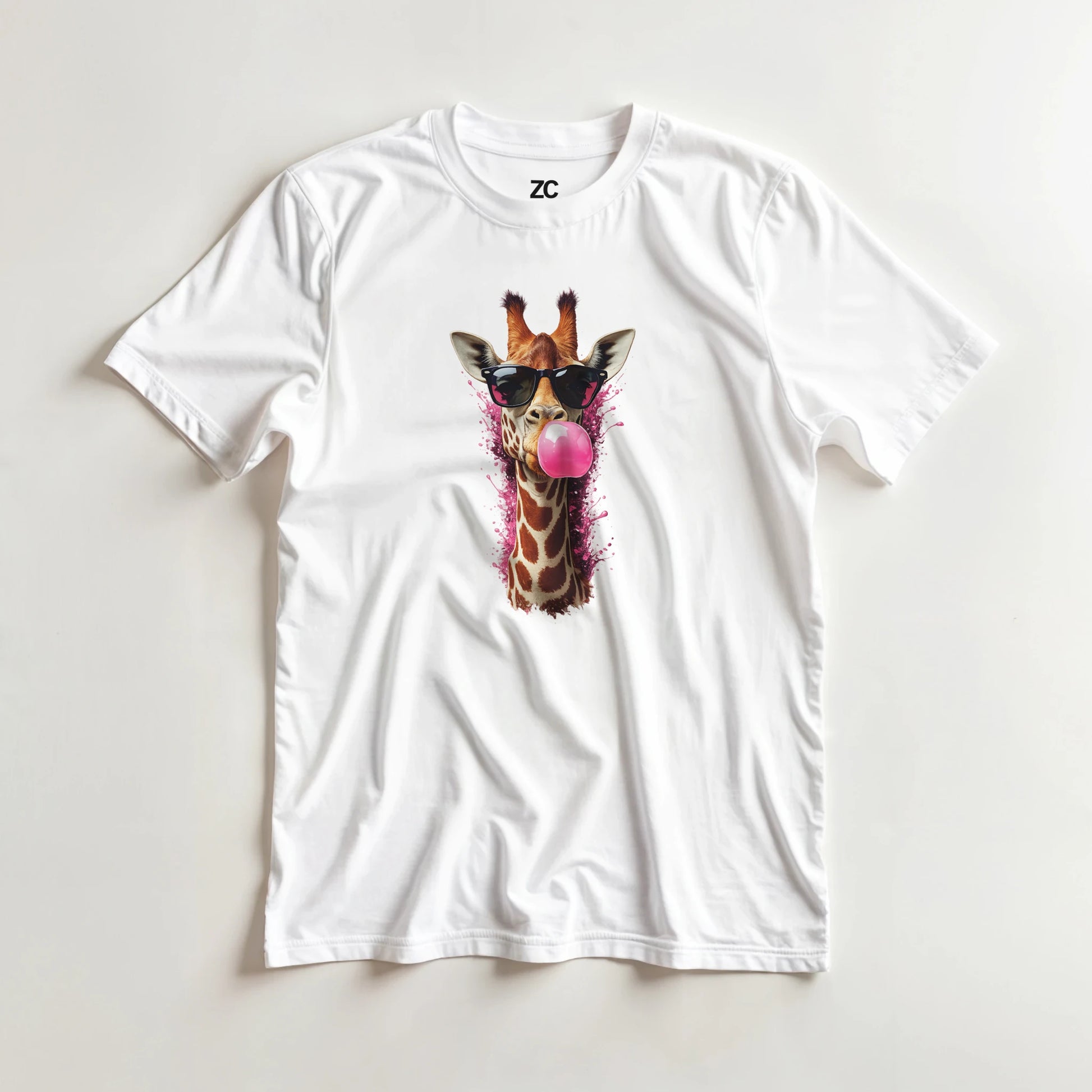 Giraffe Bubblegum T-Shirt (Heavyweight Unisex)
