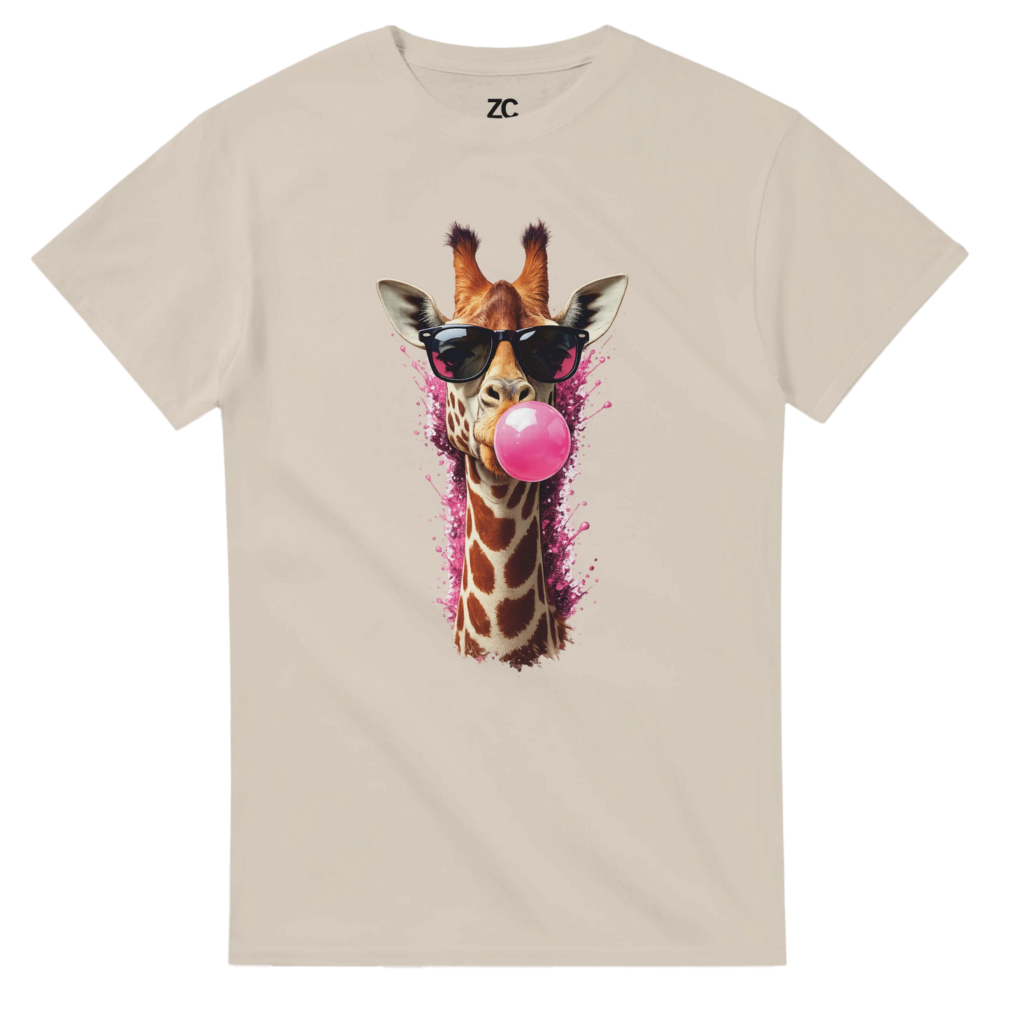 Giraffe Bubblegum T-Shirt (Heavyweight Unisex)