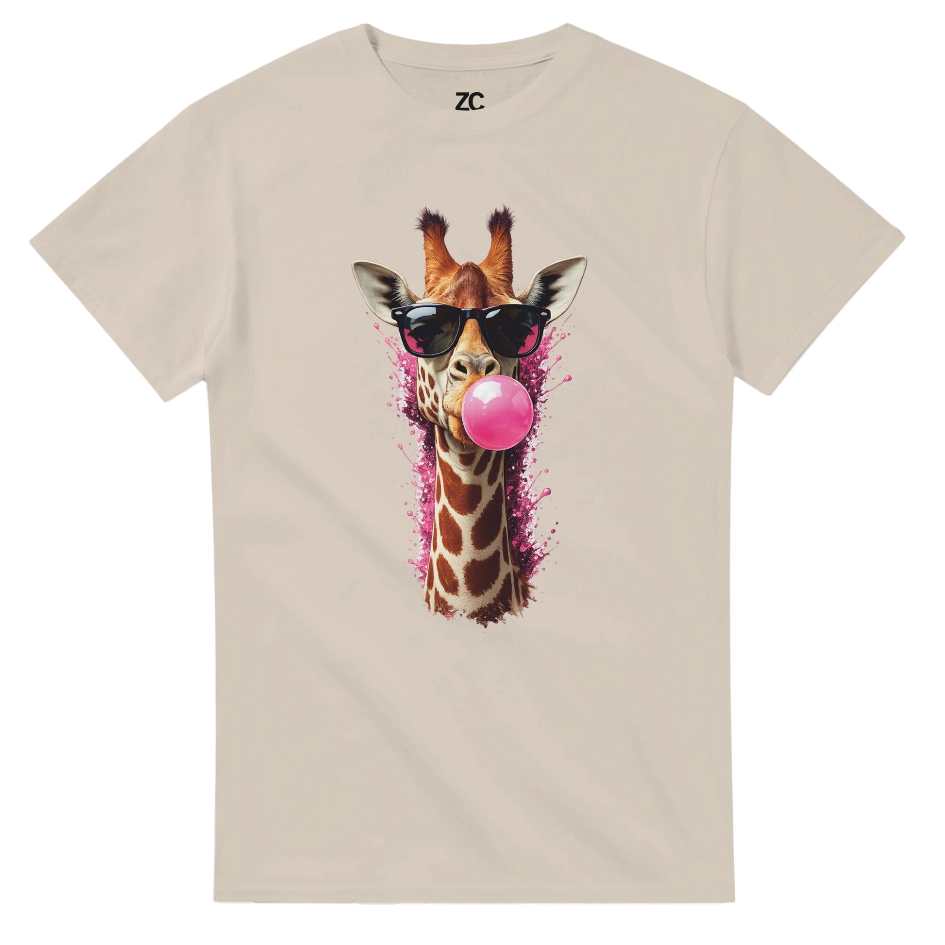 Giraffe Bubblegum T-Shirt (Heavyweight Unisex)